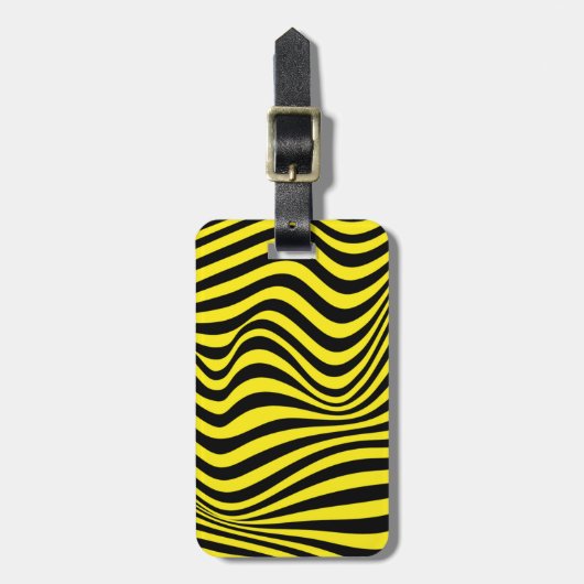 Wavy optical Illusion Pattern Bagagelabel (Voorkant verticaal)