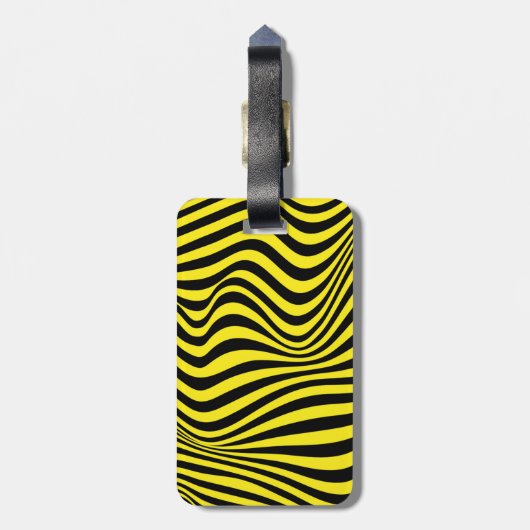 Wavy optical Illusion Pattern Bagagelabel (Achterkant verticaal)