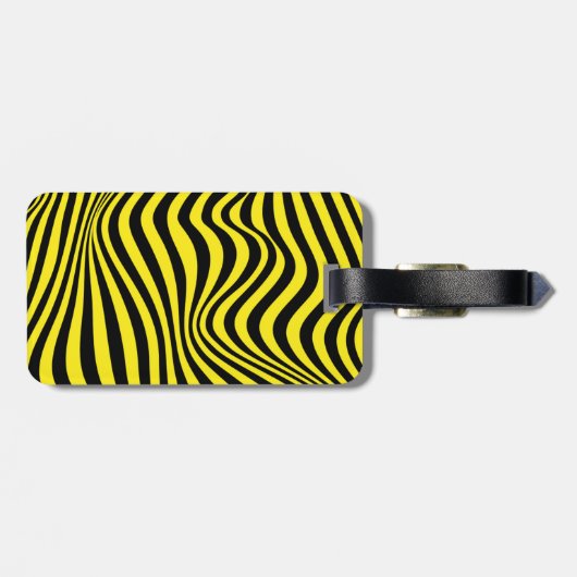 Wavy optical Illusion Pattern Bagagelabel (Achterkant horizontaal)