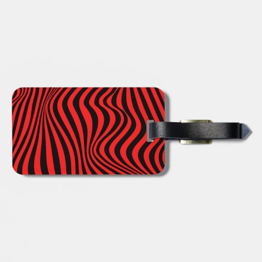 Wavy optical Illusion Pattern Bagagelabel (Achterkant horizontaal)
