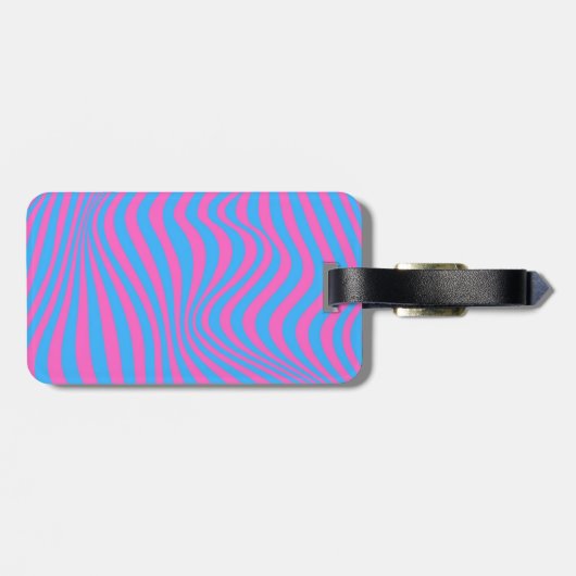 Wavy optical Illusion Pattern Bagagelabel (Achterkant horizontaal)