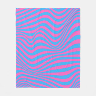 Wavy optical Illusion Pattern Fleece Deken