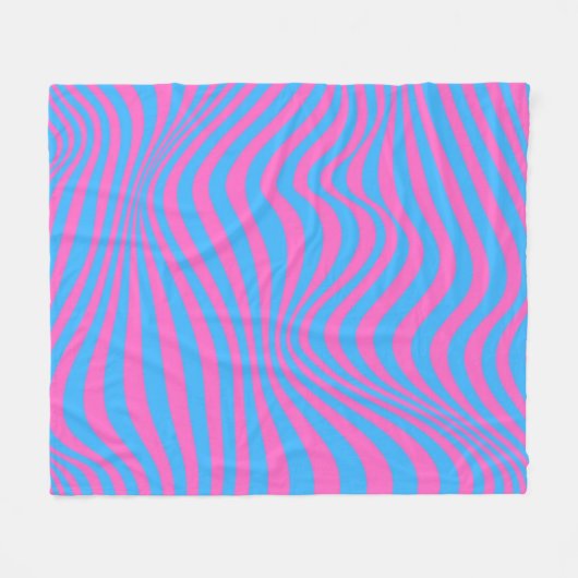 Wavy optical Illusion Pattern Fleece Deken (Voorkant (Horizontaal))