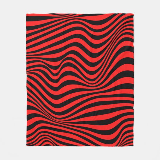 Wavy optical Illusion Pattern Fleece Deken (Voorkant)