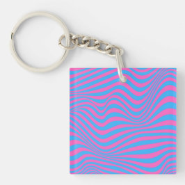 Wavy Optical Illusion Pattern Key Ring Sleutelhanger