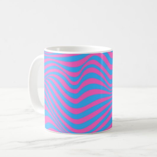 Wavy optical Illusion Pattern Koffiemok (Voorkant links)
