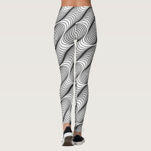 Wavy Optical Illusion Pattern | Seamless Abstract  Leggings (Achterkant)