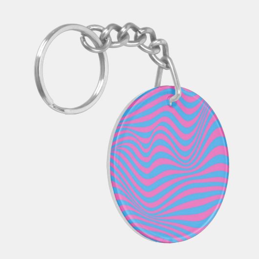 Wavy optical Illusion Pattern Sleutelhanger (Voorkant Links)