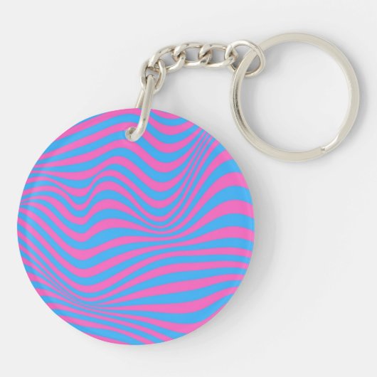 Wavy optical Illusion Pattern Sleutelhanger (Achterkant)