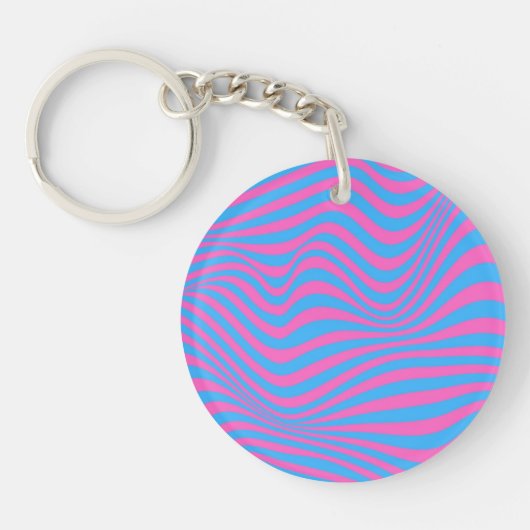 Wavy optical Illusion Pattern Sleutelhanger (Voorkant)