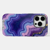 Wavy Paarse agaat met goudvlekken Case-Mate iPhone Case (Achterkant (horizontaal))