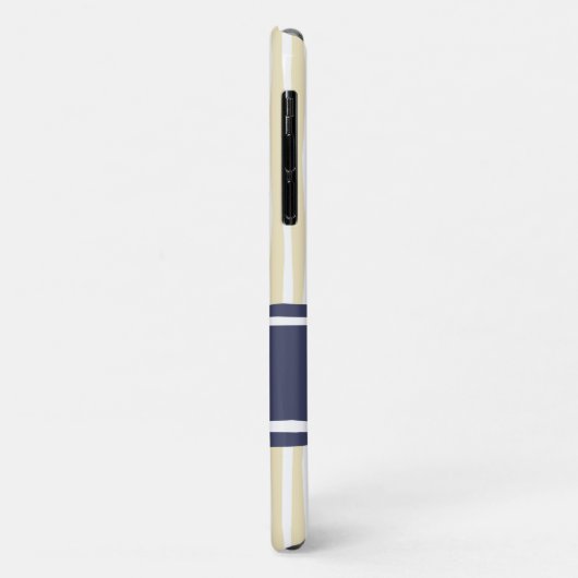 Wavy Painterly Stripes Marine en Crème Met Naam Case-Mate iPhone Case (Achterkant/links)