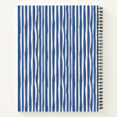Wavy Painterly Stripes Oranje en blauw met naam Notitieboek (Achterkant)