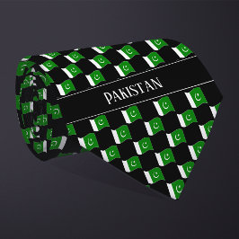 Wavy Pakistan Vlag patroon Stropdas