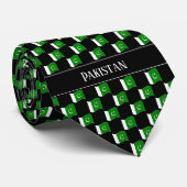 Wavy Pakistan Vlag patroon Stropdas (Opgerold)