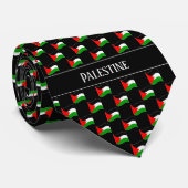 Wavy Palestina Vlag Patroon Stropdas (Opgerold)