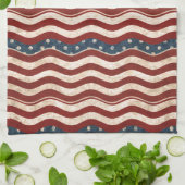 Wavy Patriotic Pattern Kitchen Towel Theedoek (Gevouwen)