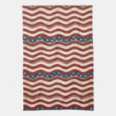 Wavy Patriotic Pattern Kitchen Towel Theedoek (Verticaal)