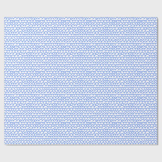 Wavy Pattern - Baby Blue op White Cadeaupapier (Vlak)