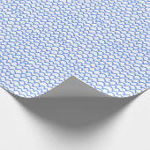 Wavy Pattern - Baby Blue op White Cadeaupapier (Hoek)
