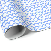 Wavy Pattern - Baby Blue op White Cadeaupapier (Rol Hoek)