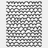 Wavy Pattern - Black on White Fleece Deken (Voorkant)