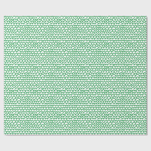 Wavy Pattern - Grass Green on White Cadeaupapier (Vlak)