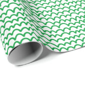 Wavy Pattern - Grass Green on White Cadeaupapier (Rol Hoek)