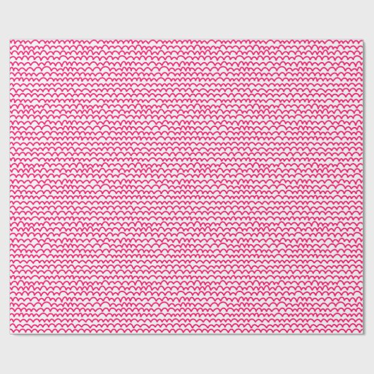 Wavy Pattern - Neon Red on White Cadeaupapier (Vlak)