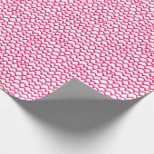 Wavy Pattern - Neon Red on White Cadeaupapier (Hoek)