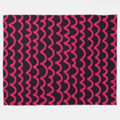Wavy Pattern - Neon Red on White Fleece Deken (Voorkant (Horizontaal))