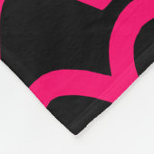 Wavy Pattern - Neon Red on White Fleece Deken (Hoek)