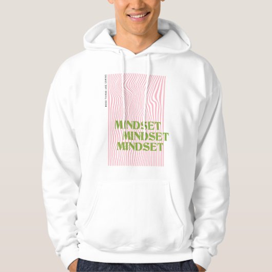 Wavy Pattern Retro Mindset Graphic Hoodie (Voorkant)