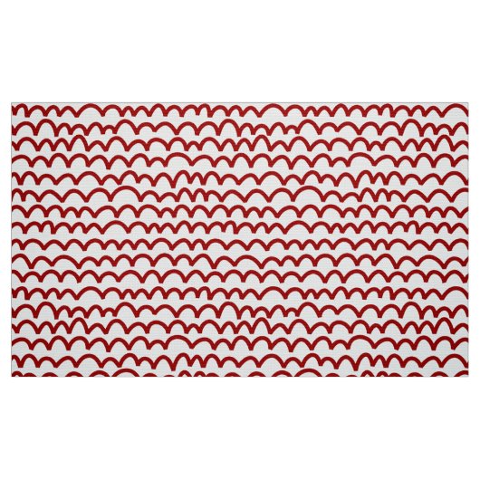Wavy Pattern - Ruby Red on White Stof (Fat Quarter)