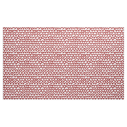 Wavy Pattern - Ruby Red on White Stof (Yard (91,4 cm))
