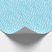 Wavy Pattern - Sky Blue op White Cadeaupapier (Hoek)