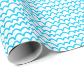 Wavy Pattern - Sky Blue op White Cadeaupapier (Rol Hoek)