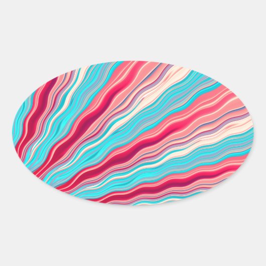 Wavy Perspective Ovale Sticker (Voorkant)