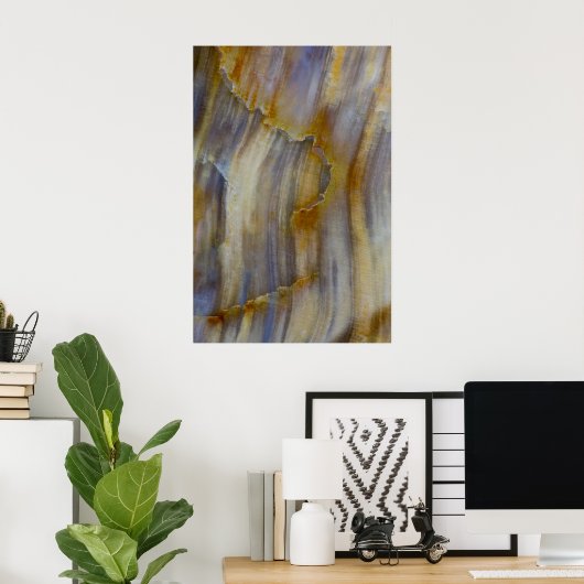 Wavy Petrified Wood Poster (Thuiskantoor)