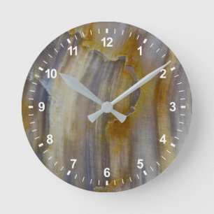 Wavy Petrified Wood Ronde Klok