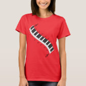 Wavy Piano-toetsenbord, populair design T-shirt (Voorkant)