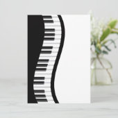 Wavy Piano-toetsenbordinvitcard Kaart (Staand voorkant)