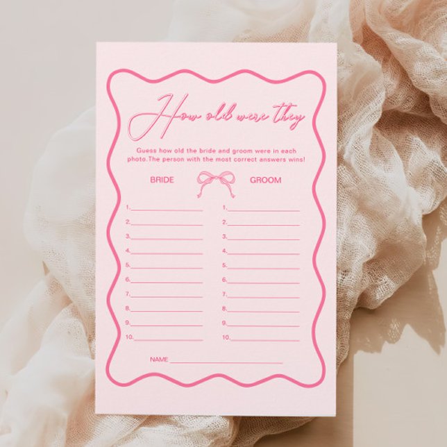 Wavy Pink Bow Vrijgezellenfeest Guess Leeftijd Spe (Creator heeft geüpload)