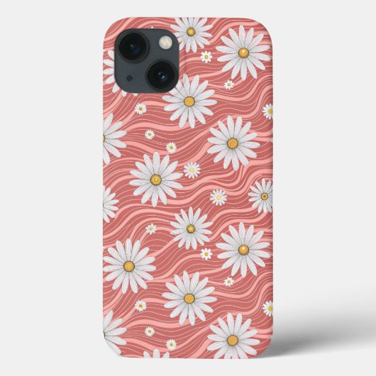 Wavy Pink Daisies Case-Mate iPhone Case (Achterkant)