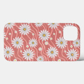 Wavy Pink Daisies Case-Mate iPhone Case (Achterkant (horizontaal))