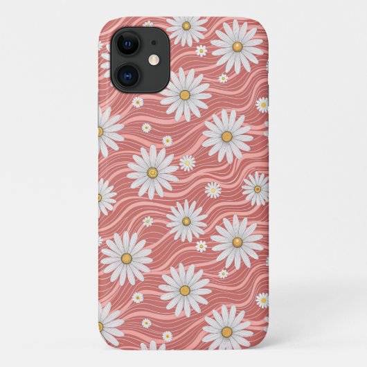 Wavy Pink Daisies Case-Mate iPhone Case (Achterkant)