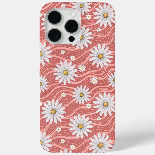 Wavy Pink Daisies Case-Mate iPhone Case (Achterkant)