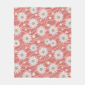 Wavy Pink Daisies  Fleece Deken (Voorkant)