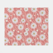 Wavy Pink Daisies  Fleece Deken (Voorkant (Horizontaal))