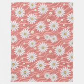 Wavy Pink Daisies  Fleece Deken (Voorkant)